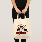 Greyhounds and Red Hearts Dog Tote Bag (Voorkant (product))