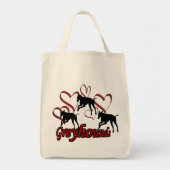 Greyhounds and Red Hearts Dog Tote Bag (Voorkant)