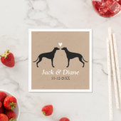 Greyhounds bruiloft paar met aangepaste tekst servetten (Insitu)