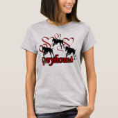 Greyhounds en rode harten t-shirt (Voorkant)