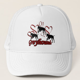 Greyhounds en rode harten trucker pet