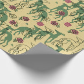 Greyhounds en Rozen Greyhound Roos Pattern Spring Cadeaupapier (Hoek)