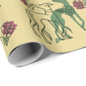 Greyhounds en Rozen Greyhound Roos Pattern Spring Cadeaupapier (Rol Hoek)