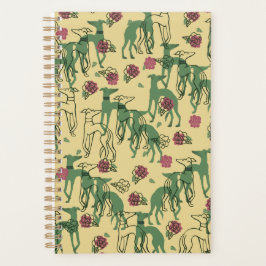 Greyhounds en Rozen Greyhound Roos Pattern Spring Planner