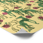 Greyhounds en Rozen Greyhound Roos Pattern Spring Poster (Hoek)