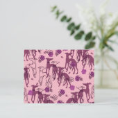 Greyhounds Garden Artwork Greyhound Rozen Briefkaart (Staand voorkant)