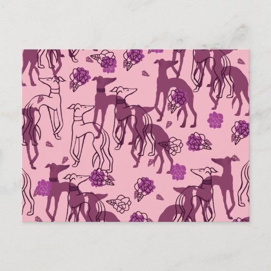 Greyhounds Garden Artwork Greyhound Rozen Briefkaart (Voorkant)