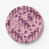 Greyhounds Garden Artwork Greyhound Rozen Papieren Bordje (Voorkant)