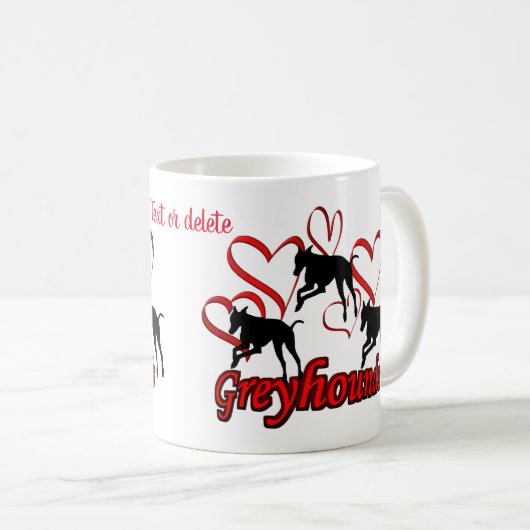Greyhounds Gepersonaliseerd Hondenliefhebber Koffiemok (Voorkant rechts)