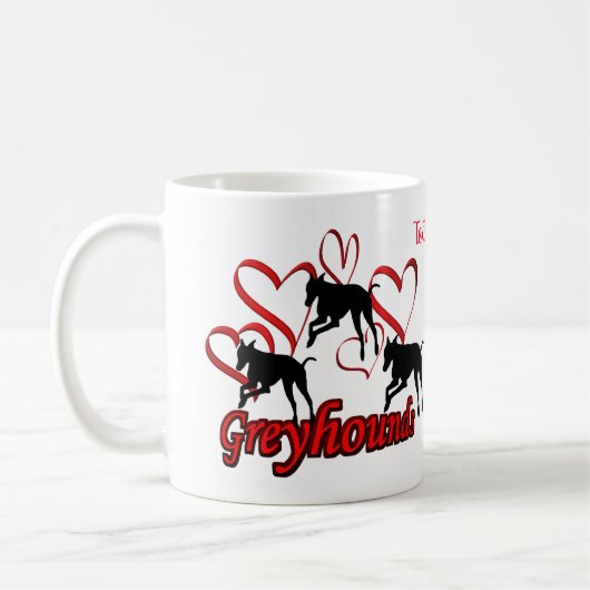 Greyhounds Gepersonaliseerd Hondenliefhebber Koffiemok (Links)