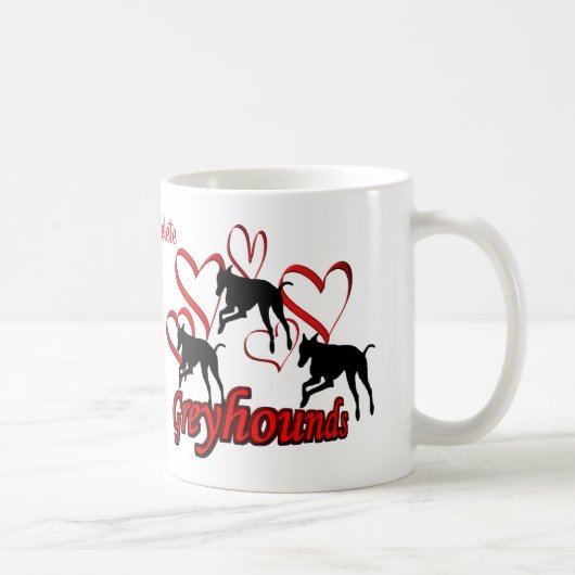 Greyhounds Gepersonaliseerd Hondenliefhebber Koffiemok (Rechts)