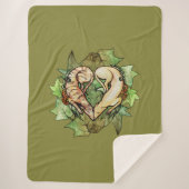 Greyhounds Heart Fawn Brindle Greyhound Sherpa Deken (Voorkant)