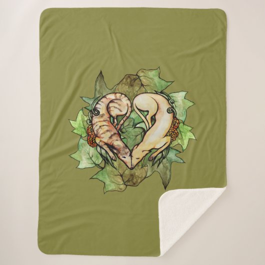 Greyhounds Heart Fawn Brindle Greyhound Sherpa Deken (Voorkant)