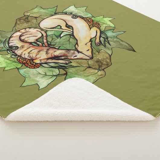 Greyhounds Heart Fawn Brindle Greyhound Sherpa Deken (3/4)