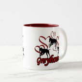 Greyhounds Hearts Hondenliefhebber Foto Koffie Mok (Voorkant rechts)