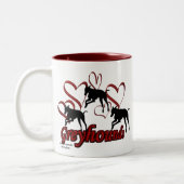 Greyhounds Hearts Hondenliefhebber Foto Koffie Mok (Links)