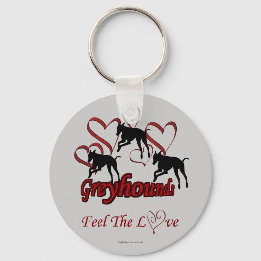 Greyhounds Hearts houden van Hondenliefhebber Sleutelhanger (Voorkant)