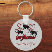 Greyhounds Hearts houden van Hondenliefhebber Sleutelhanger (Voorkant)