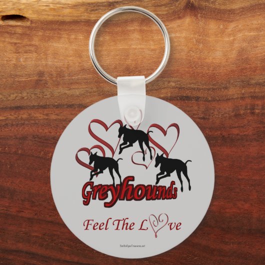 Greyhounds Hearts houden van Hondenliefhebber Sleutelhanger (Voorkant)