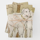 “Greyhounds in Winter” van Marjorie Miller Inpakpapier Vel (In situ)