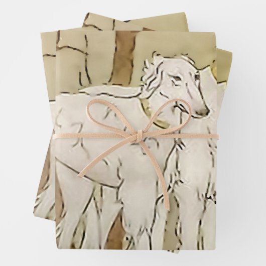 “Greyhounds in Winter” van Marjorie Miller Inpakpapier Vel (In situ)