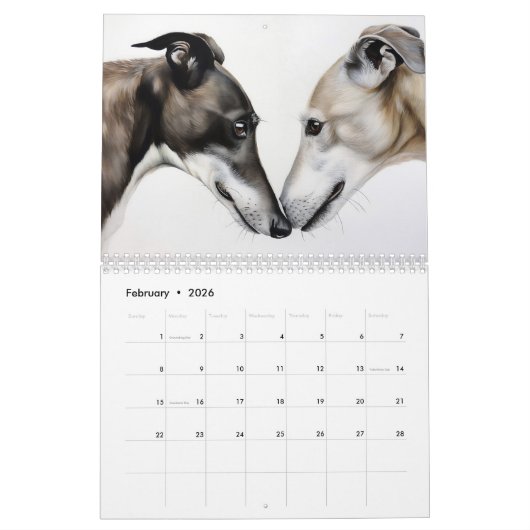 Greyhounds Kalender, elk jaar Kalender (Feb 2026)