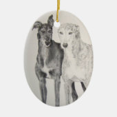 Greyhounds Keramisch Ornament (Voorkant)