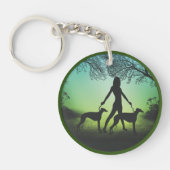 Greyhounds op een loopbaan sleutelhanger (Voorkant)