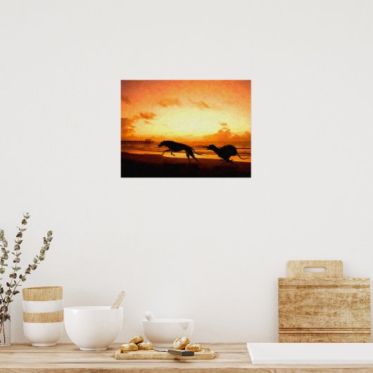 Greyhounds op strand poster (Keuken)