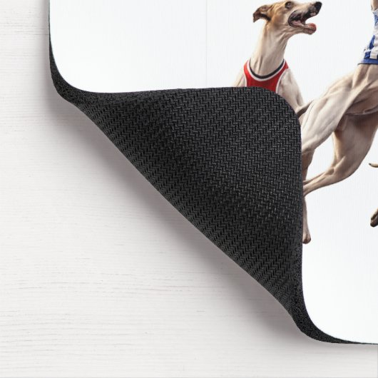 Greyhounds playing basketball muismat (Hoek)