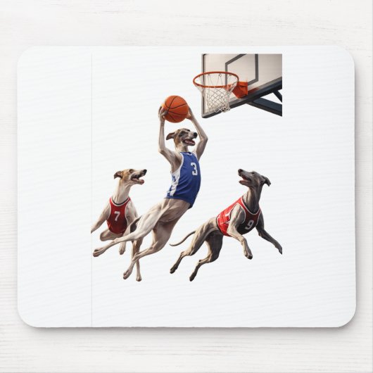 Greyhounds playing basketball muismat (Voorkant)
