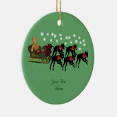 Greyhounds Sleigh Cute Holiday Ornament (Rechts)