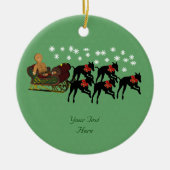 Greyhounds Sleigh Cute Holiday Ornament (Voorkant)