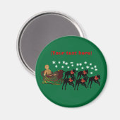 Greyhounds Sleigh Kerstvakantie magneet (Voorkant / Achterkant)