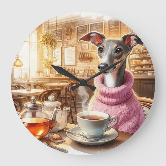 Greyhound's Tea Time Wandklok (Voorkant)