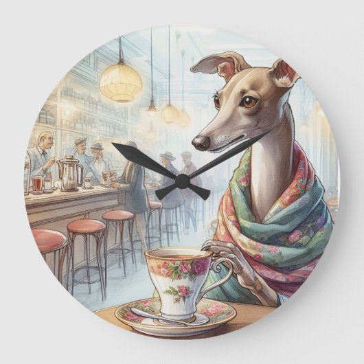 Greyhound's Tea Time Wandklok (Voorkant)