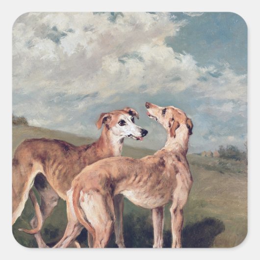 Greyhounds Vierkante Sticker (Voorkant)