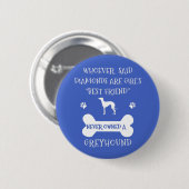 Greyhounds zijn de beste vriendin van een meisje ronde button 5,7 cm (Voorkant /achterkant)