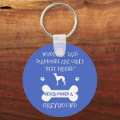 Greyhounds zijn de beste vriendin van een meisje sleutelhanger (Voorkant)