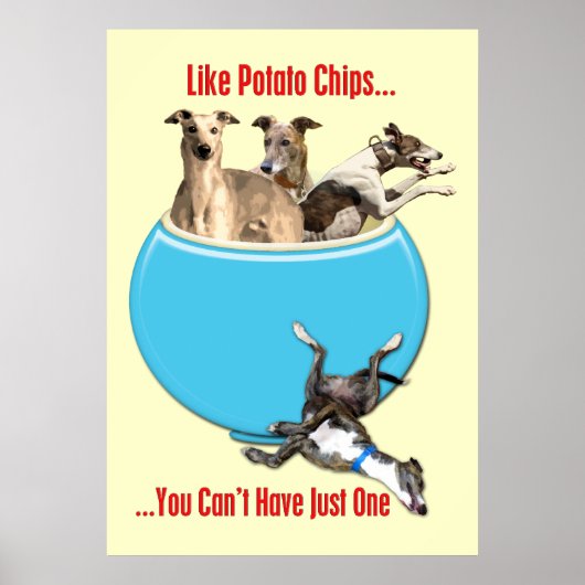 Greyhounds zoals aardappelchips poster (Voorkant)