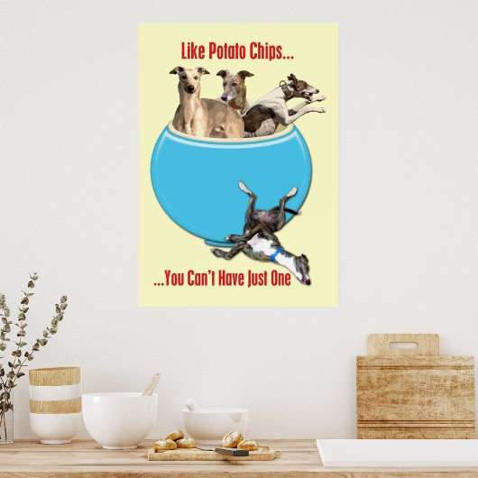 Greyhounds zoals aardappelchips poster (Keuken)