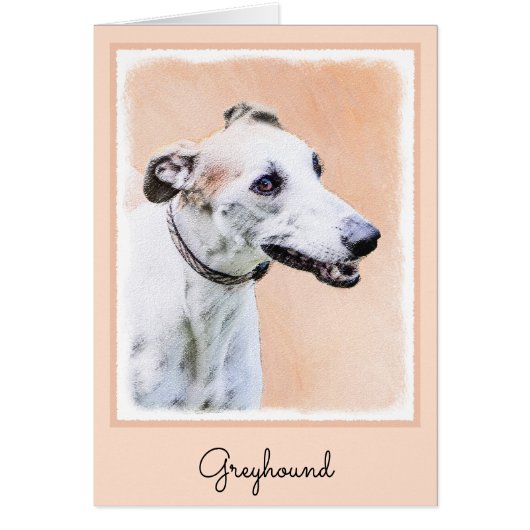 Greyhoundschildering - Cute Original Dog Art (Voorkant)