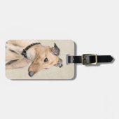 Greyhoundschildering - Cute Original Dog Art Bagagelabel (Voorkant horizontaal)