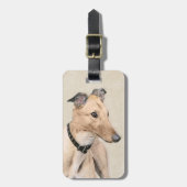 Greyhoundschildering - Cute Original Dog Art Bagagelabel (Voorkant verticaal)