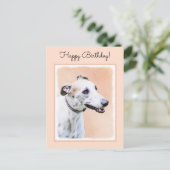 Greyhoundschildering - Cute Original Dog Art Briefkaart (Staand voorkant)