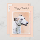 Greyhoundschildering - Cute Original Dog Art Briefkaart (Voorkant / Achterkant)