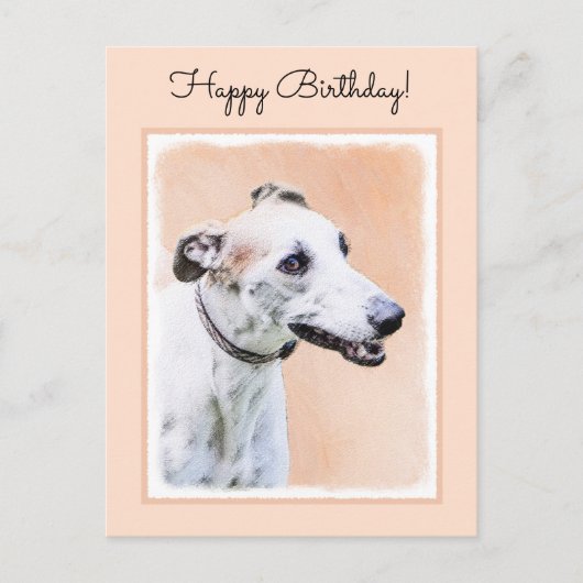Greyhoundschildering - Cute Original Dog Art Briefkaart (Voorkant)