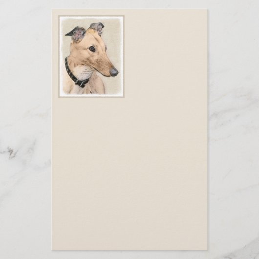Greyhoundschildering - Cute Original Dog Art Briefpapier (Voorkant)