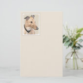 Greyhoundschildering - Cute Original Dog Art Briefpapier (Staand voorkant)