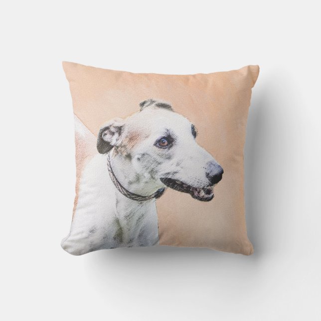 Greyhoundschildering - Cute Original Dog Art Buitenkussen (Voorkant)